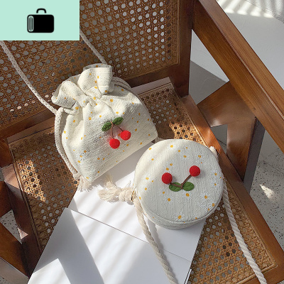 包包2020新款潮斜挎包女古风抽绳束口袋汉服手拿绣花中国风荷包NEW LAKE女斜挎包
