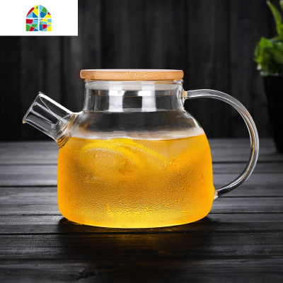 封后耐热玻璃防爆冷水壶套装加厚家用大容量凉水壶凉白开水杯壶果汁壶 FEN 1.6L胖胖凉水壶+6只园趣杯+茶盘(加厚升级