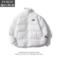 SUNTEK冬季新款色立领百搭棉服男潮牌宽松情侣贴标面包服外套夹克