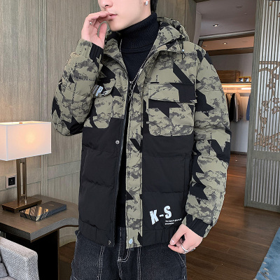 茜靓CHYLLIRN冬季棉衣男连帽潮牌痞帅棉服外套港风ins宽松休闲潮流青少年棉袄绿色XL