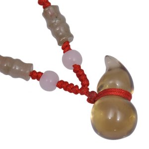 梦克拉Mkela黄水晶葫芦吊坠 福禄双全 水晶挂坠饰品 吊坠 水晶 通用 经典复古 黄色