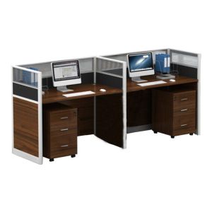 臻远 屏风办公桌 ZY-SRW-01 三聚氰胺板 2400*600*1100mm 双人位不含椅子