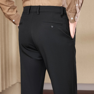 高端定制绵羊毛裤子男休闲裤高级感耐磨柔软舒适百搭商务中年长裤