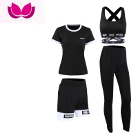 七斓瑜伽健身服女五件套宽松健身房跑步运动套装胖mm晨跑时尚户外