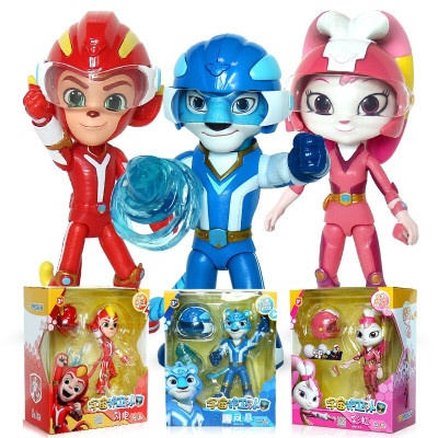 玩具男孩变形机车套装风暴闪电彩虹公仔玩偶套装男孩女孩玩具6寸超可动公仔3款全套含风暴+闪电+彩虹-