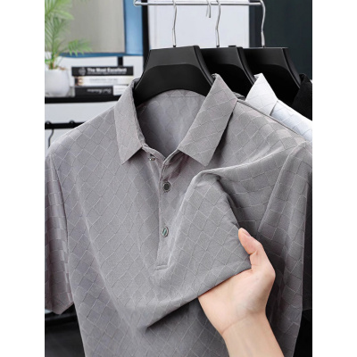 2025夏季新款男士T恤中青年翻领透气时尚休闲短袖体恤POLO衫