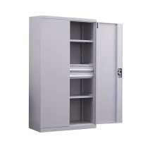 风雷动重型工具柜车间用加厚物件工具储物柜工厂铁皮柜汽修厂零件收纳柜白色四层二抽