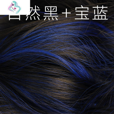 挑染渐变彩色卷发片一片式假发女长卷发浪无痕双彩色接发片你那么美深棕色挑染靓紫+梳