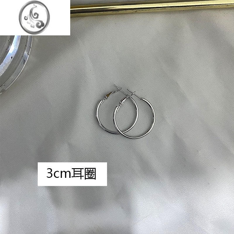 JiMi耳环女2023年新款潮大圈圈圆形耳圈2023欧美气质耳夹无耳洞女网红