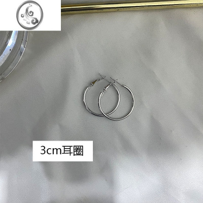 JiMi耳环女2023年新款潮大圈圈圆形耳圈2023欧美气质耳夹无耳洞女网红