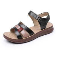 夏热卖头层牛皮中老年妈妈凉鞋软底轻便耐磨女式凉拖鞋_660