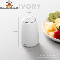 牙签盒创意家用个性自动牙签桶欧式客厅按压式牙签罐筒网红 敬平 象牙白牙签筒