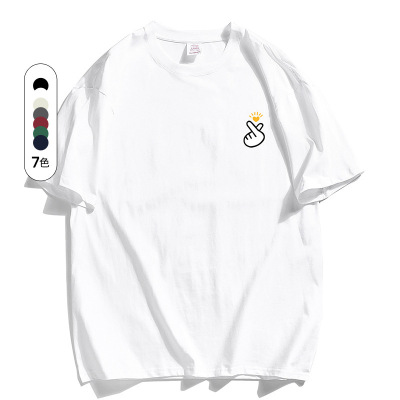 T恤男夏季新款潮牌运动宽松纯棉圆领印花网红款打底衫男士T恤短袖