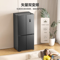容声 BCD-520WD12FP 520升十字双开四开门冰箱灰色家用超薄可嵌入式变频一级能效无霜除菌净味