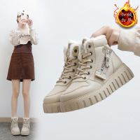 女式棉鞋冬季新款马丁靴女圆头厚底加绒保暖女鞋反绒靴WS820