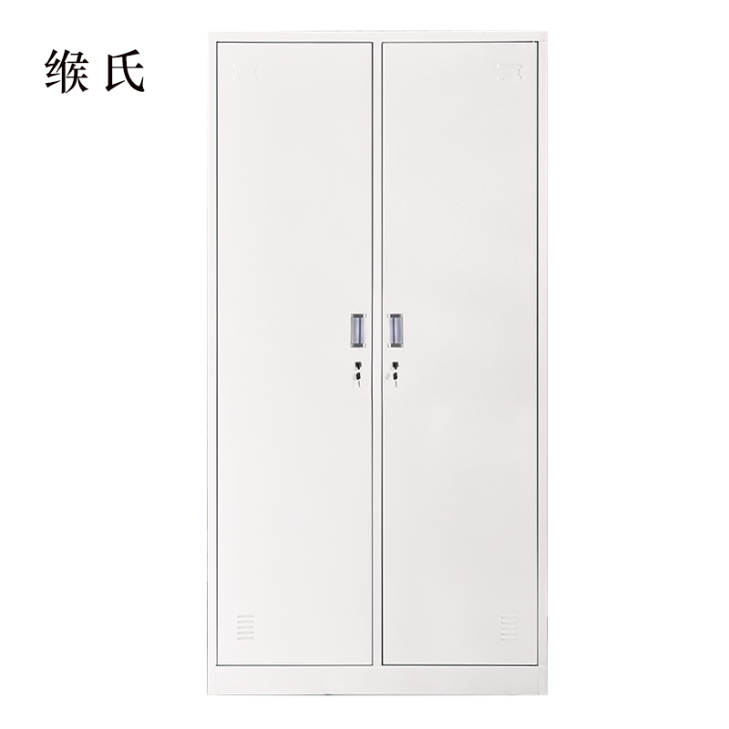 缑氏加厚二门钢制更衣柜员工柜铁皮职工储物柜带锁存包柜鞋柜
