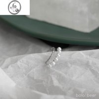 JiMibolo高级感双层法式珍珠耳骨夹无耳洞耳夹ins港风耳环女百搭耳饰