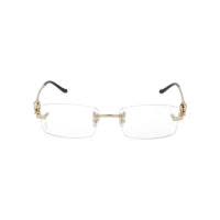 Cartier/卡地亚女款太阳眼镜金属矩形透明金框轻便舒适防滑镜腿