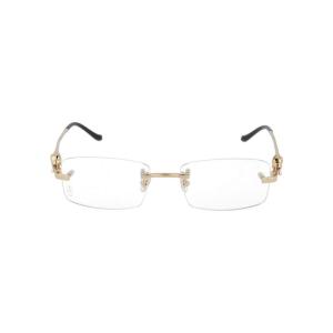 Cartier/卡地亚女款太阳眼镜金属矩形透明金框轻便舒适防滑镜腿