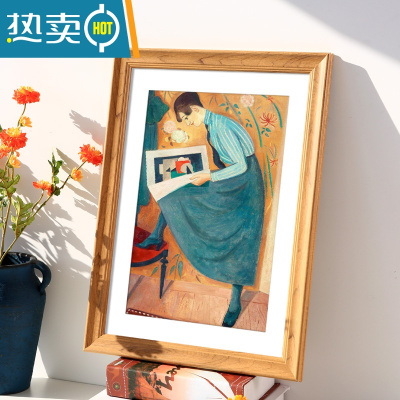 敬平简约相框挂墙装裱四4K开8k八木质素描画框12寸16外框a4纸展示框A3 945-木纹色 30寸挂墙[可放50.2*