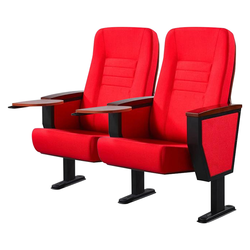 臻远ZY-LTY-42礼堂椅剧院椅会议室椅子红色带前写字板双人位