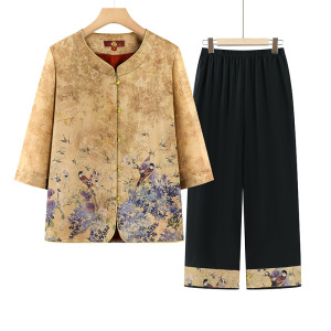七分袖奶奶装60-80岁老年女装夏季新款老人家衣服大码宽松夏款女