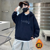 儿童装男童冬装加绒连帽卫衣新款男孩加厚冬季上衣大童秋冬款