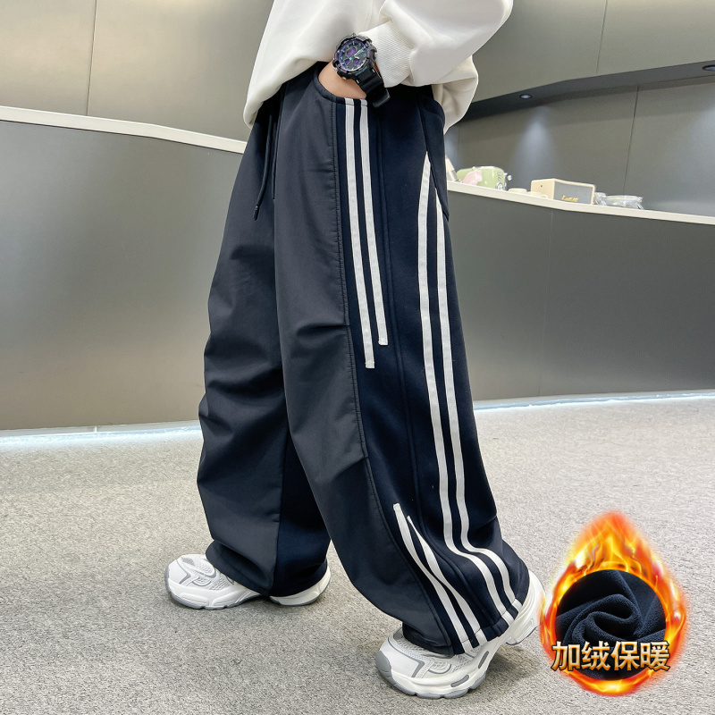 男童裤子秋冬款新款冬装青少年加厚休闲裤冬季男孩加绒运动裤