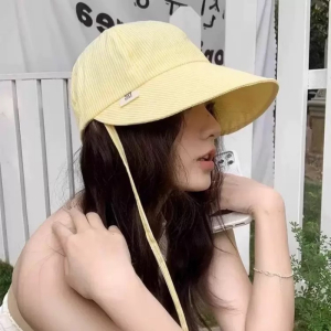 韩国速干透气条纹渔夫帽女夏季轻薄可折叠遮阳防晒鸭舌帽子遮脸3759A