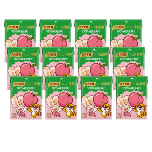 小浣熊联名]统一元气觉醒100%桃复合果汁饮料便携装200ml*12盒
