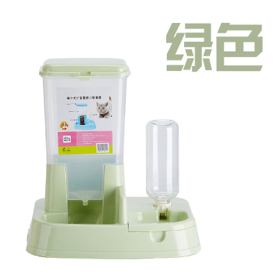 宠物自动喂食器猫二合一纳丽雅猫咪狗狗自动投食器饮水一体机猫食盆狗粮绿色自动喂食器