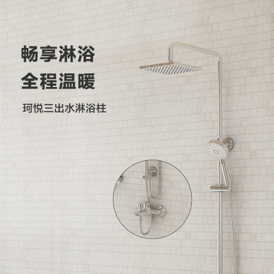 科勒=圆形升降三出水花洒套装77365