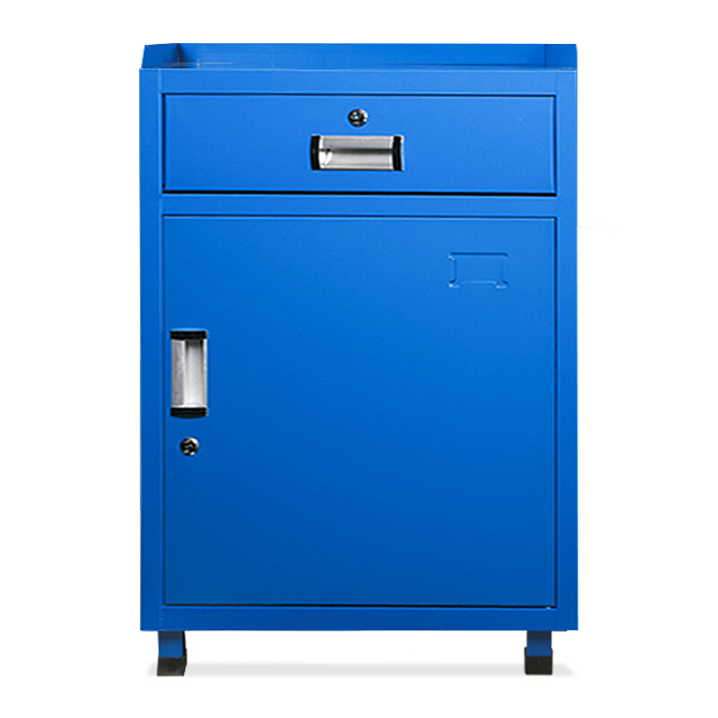 全简家具五金工具柜存放柜零件收纳柜多功能储物维修铁皮柜蓝色单抽单门款