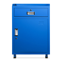 全简家具五金工具柜存放柜零件收纳柜多功能储物维修铁皮柜蓝色单抽单门款