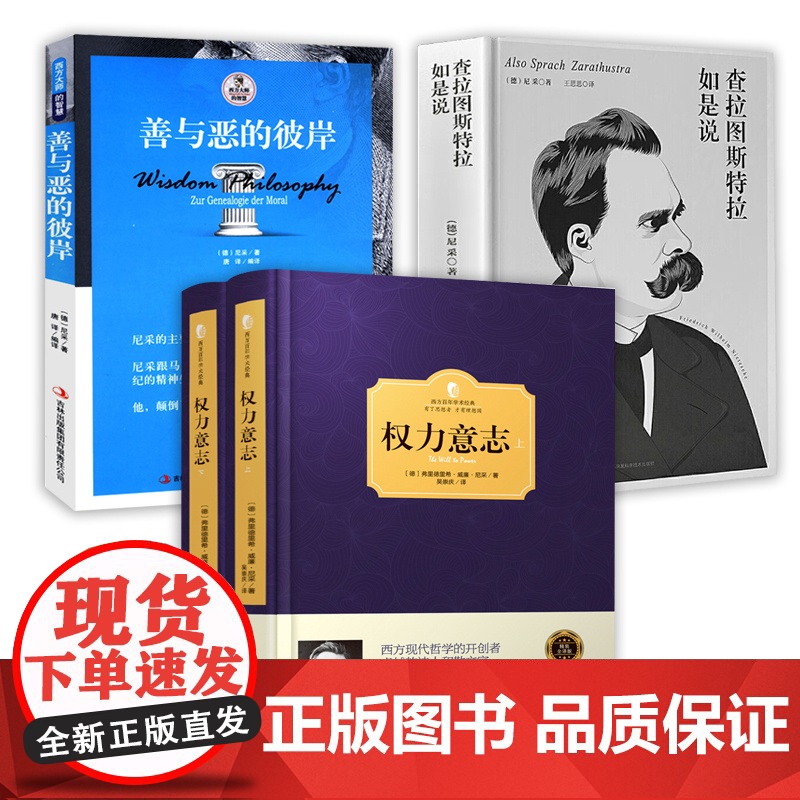 [4册正版]善与恶的彼岸+权力意志(上下册)+查拉图斯特拉如是说 读懂尼采哲学入门经典读物全集书籍