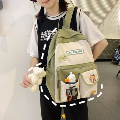 派尼美特日系原宿风少女心撞色可爱好看双肩包韩版ins初中高中女学生书包