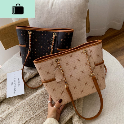 chic复古洋气包包女2020流行新款韩版时尚撞色百搭单肩斜挎托特包NEW LAKE女士单肩包