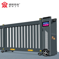 盛辉嘉业 电动伸缩门智能分段大门铝合金无轨段滑平移门营地直线门