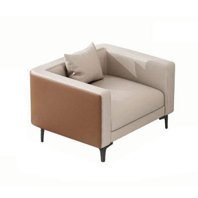 绵冠 简约休闲办公商务接待洽谈西皮沙发 单人位850*800*700mm