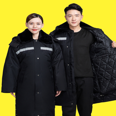  闪电客军棉大衣男劳保棉服 保安工作服冬装中长款东北大棉袄