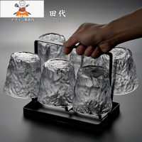 日式石纹玻璃水杯套装 加厚家用耐热玻璃杯茶杯果汁杯高颜值杯子 敬平