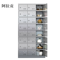 阿拉贡304不锈钢食堂带锁餐具柜24门碗柜钥匙锁1800*900*350