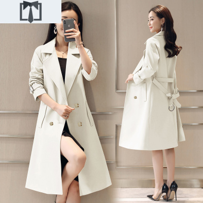 SUNTEK风衣女中长款2021新款韩版高端大气英伦风小个子气质外套秋装流行风衣