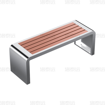 洛泰远 不锈钢塑木公园椅广场休闲长椅长凳 1.2米