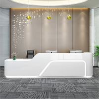 东杉办公前台烤漆前台迎宾台(可定制) 2400*600*1050右高