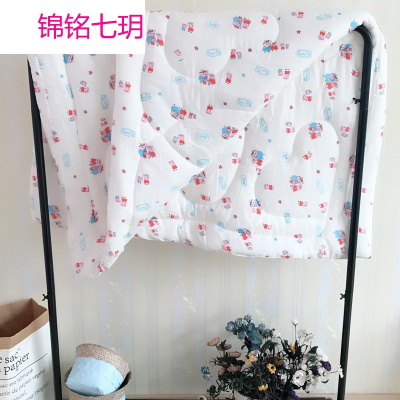 锦铭七玥秋冬INS新款纯棉纱布夹棉羽丝棉宝宝被子幼儿园床垫品单人盖被毯