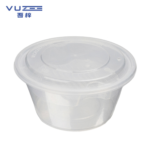 吾梓 一次性餐盒 圆碗透明 1250ml*180个/套