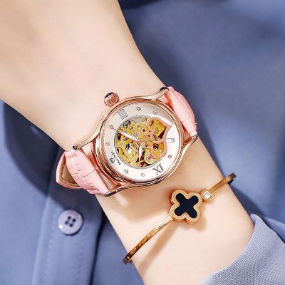 铭侣机械表男新款薄防水自动手表女机械表女士学生夜光钢带潮流时尚