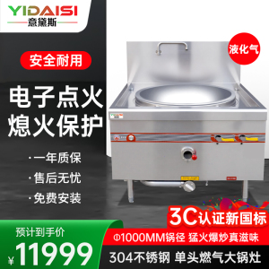 意黛斯 商用燃气大锅灶 单位学校食堂饭店酒店单头电磁猛火炒炉炒灶100cm单头 YDS-3GSD100Y液化气