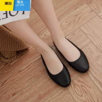 聚范软底小皮鞋瓢鞋圆头奶奶鞋浅口船鞋软皮单鞋女平底鞋女鞋